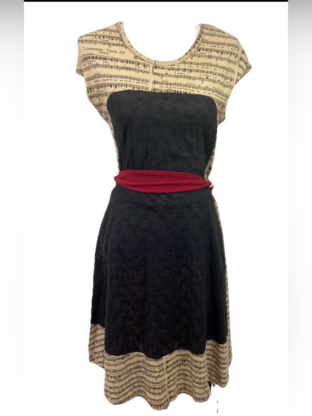 Effie's Heart Dress Music Notes Fit and Flare Artist Pin Up Teacher Medium Retro